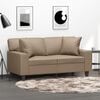 vidaXL 2-Seater Sofa with Throw Pillows Cappuccino 120 cm Faux Leather