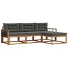 vidaXL Outdoor Sofa Set with Cushion 4 pcs Natural and Anthracite