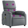 vidaXL Massage Recliner Chair Grey Faux Leather