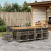 vidaXL 13 Piece Garden Dining Set with Cushions Grey Poly Rattan