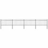 vidaXL Garden Fence with Spear Top Steel 671x100 cm Black