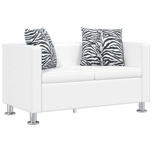 vidaXL Sofa 2-Seater Artificial Leather White