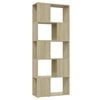 vidaXL Book Cabinet Room Divider Sonoma Oak 60x24x155 cm