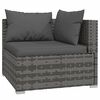 vidaXL 9 Piece Garden Lounge Set with Cushions Grey Poly Rattan