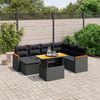 vidaXL 8 Piece Garden Sofa Set with Cushions Black Poly Rattan