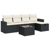 vidaXL 6 Piece Garden Sofa Set with Cushions Black Poly Rattan