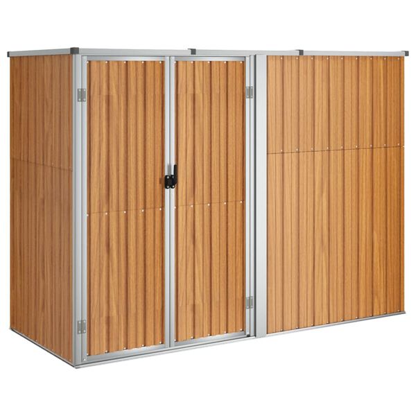 vidaXL Garden Tool Shed Brown 225x89x161 cm Galvanised Steel