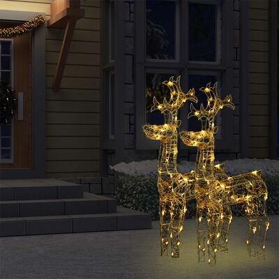 vidaXL Reindeer Christmas Decorations 2 pcs 60x16x100 cm Acrylic