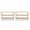 vidaXL 3-Tier Shoe Racks 2 pcs Solid Fir Wood