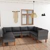 vidaXL 8 Piece Garden Lounge Set with Cushions Poly Rattan Grey