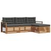 vidaXL Outdoor Sofa Set 4 pcs Natural and Anthracite