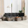 vidaXL Garden Sofa Set with Cushion 7 pcs Grey Poly rattan