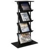 vidaXL Magazine Rack Black Oak 68 x 40 x 123.5 cm Engineered Wood