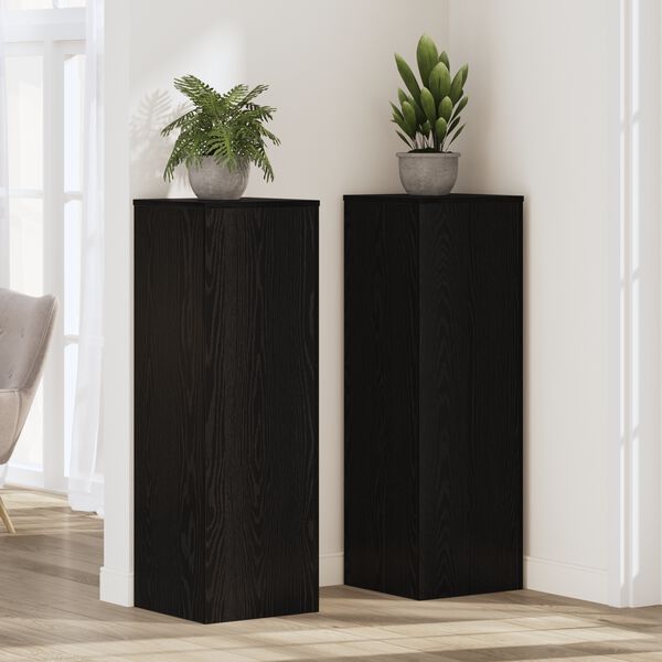 vidaXL Plant Stand Black Oak 33 x 33 x 100 cm Engineered wood