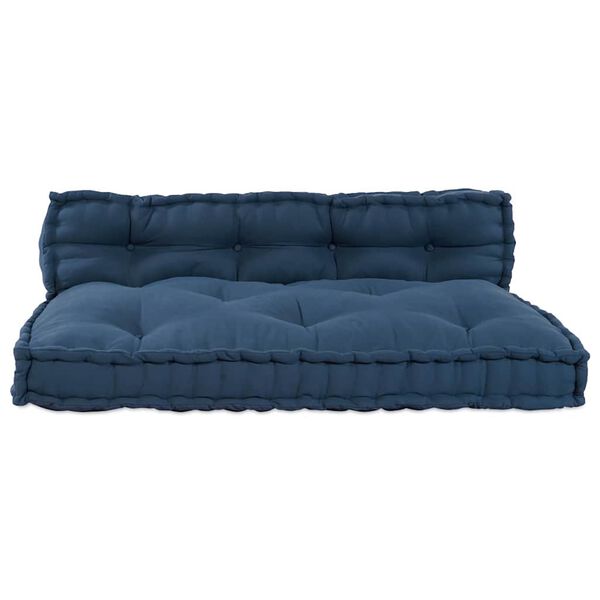 vidaXL Pallet Sofa Cushion 2 pcs Indigo 120 x 80 x 38 cm Fabric