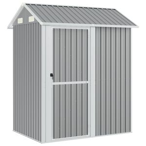 vidaXL Garden Shed Light Grey 192x152,5x237 cm Galvanised Steel