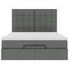 vidaXL Ottoman Bed with Mattress Dark Grey Double Fabric