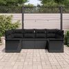 vidaXL Garden Sofa Set with Cushion 6 pcs Black Poly rattan