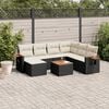 vidaXL 8 Piece Garden Sofa Set with Cushions Black Poly Rattan
