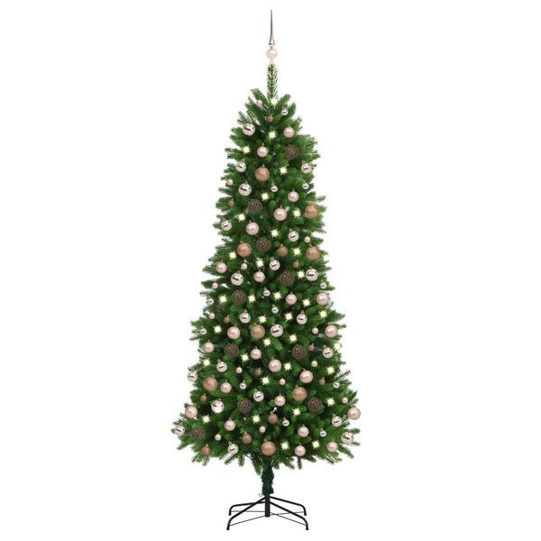 vidaXL Artificial Pre-lit Christmas Tree with Ball Set 240 cm Green