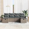 vidaXL Garden Sofa Set with Cushion 6 pcs Grey Poly rattan