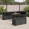 vidaXL Garden Sofa Set with Cushion Manual 9 pcs Black