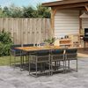 vidaXL 7 Piece Garden Dining Set with Cushions Grey Poly Rattan