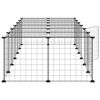 vidaXL 28-Panel Pet Cage with Door Black 35x35 cm Steel