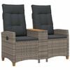 vidaXL Reclining Bench with Table 2 -Seater 126 x 65 x 112 cm