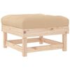 vidaXL Garden Footstool with Cushion Solid Wood Pine