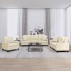 vidaXL 3 Piece Sofa Set with Pillows Cream Faux Leather