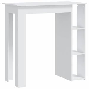 vidaXL Bar Table with Shelf White 102x50x103.5 cm Engineered Wood