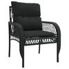 vidaXL 4 Piece Garden Sofa Set with Cushions Black Poly Rattan