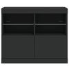 vidaXL Sideboard with LED Lights Black 81x37x67 cm
