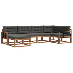 vidaXL Outdoor Sofa Set 6 pcs Natural and Anthracite