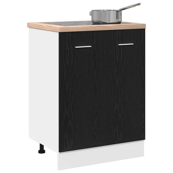 vidaXL Bottom Cabinet Black Oak 60x46x81.5 cm Engineered Wood
