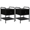vidaXL Bedside Cabinet 2 pcs Black Oak 35 x 36.5 x 47 cm