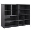 vidaXL Side Cabinet | High gloss grey | Engineered wood | 97 x 32 x 72 cm