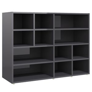 vidaXL Side Cabinet | High gloss grey | Engineered wood | 97 x 32 x 72 cm