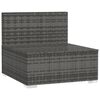 vidaXL 4-Seater Sofa with Cushions Grey Poly Rattan