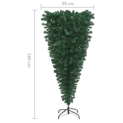 vidaXL Upside-down Artificial Pre-lit Christmas Tree with Ball Set 180 cm