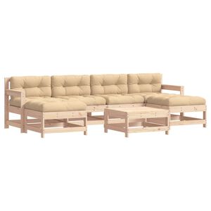 vidaXL 7 Piece Garden Lounge Set with Cushions Solid Wood