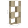 vidaXL Book Cabinet Room Divider Sonoma Oak 60x24x124.5 cm Engineered Wood