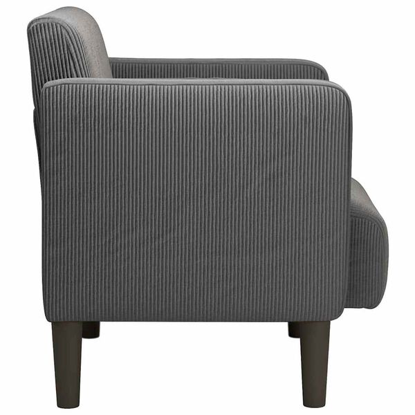 vidaXL Sofa Chair with Armrests Dark Grey 54 cm Corduroy Fabric