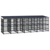 vidaXL Outdoor Dog Kennel with Roof Steel 12.9 m&sup2;