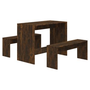 vidaXL Dining Set | Smoked oak | Engineered wood | Standard | Seats Many