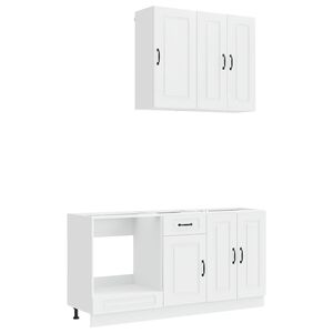 vidaXL Kitchen Unit KALMAR 5 pcs High Gloss White Engineered Wood