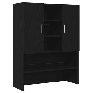 vidaXL Washing Machine Cabinet Black Oak 70.5x25.5x90 cm