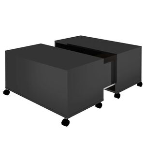 vidaXL Coffee Table | High gloss black | Engineered wood | Medium | Extendable