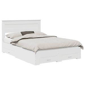 vidaXL Bed Frame with Drawer White 150 x 200 cm Engineered Wood
